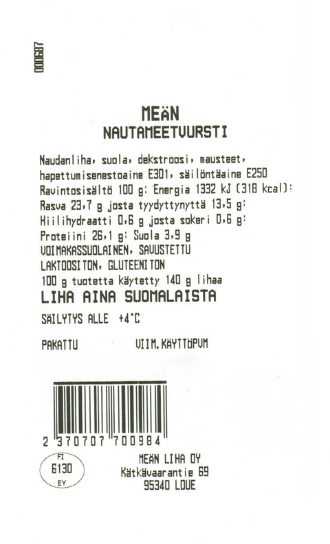 Nautametvurstisiivu -Meän Liha